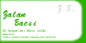 zalan bacsi business card